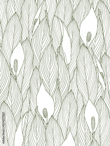 Abstract floral background. Coloring page for adults and children.