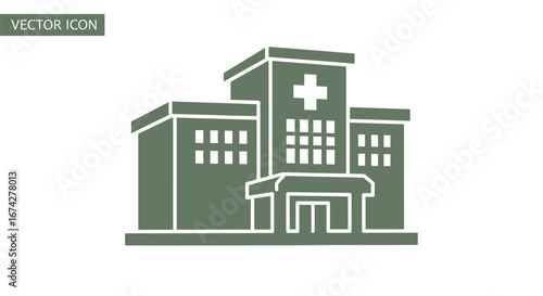 Hospital building vector icon illustration representing healthcare and medical assistance service