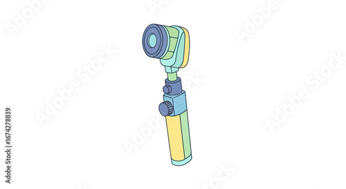 Otoscope illustration depicting medical examination device in a simple design representation