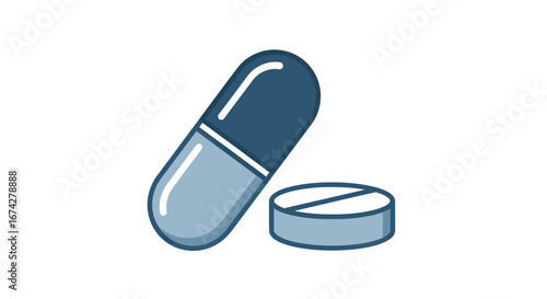 Illustrative representation of pharmaceutical medications and wellness treatments with focus on