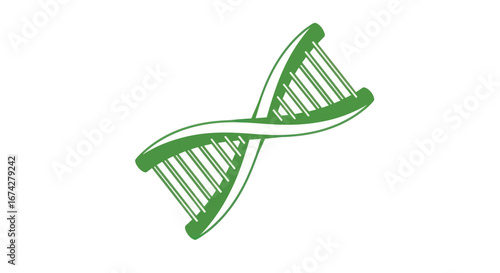 Green tinted dna helix representing life sciences and innovative genetic research