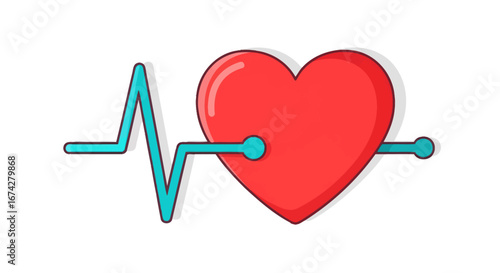 Stylized heart beat graphic with vibrant colors depicting medical cardiology concept