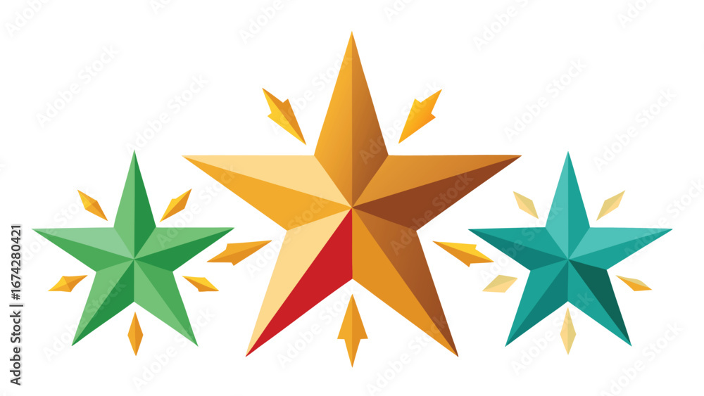 Fototapeta premium Colorful Geometric Star Design vector isolated on white background