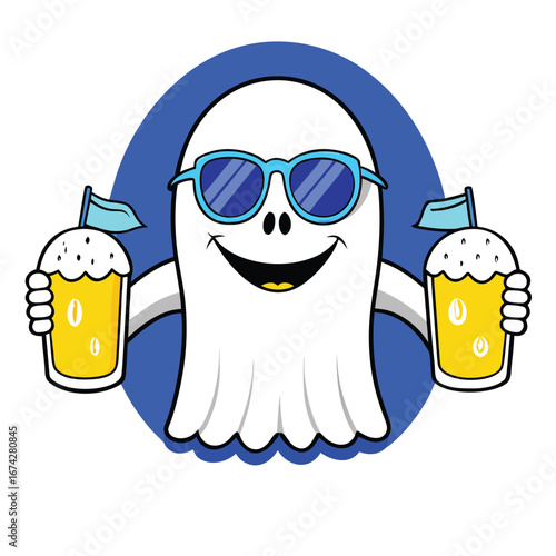 Man holding a beer glass vector illustration