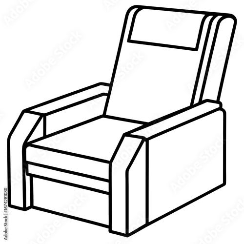 Side Profile Recliner Line Art