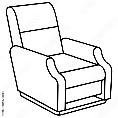 Side Profile Recliner Line Art