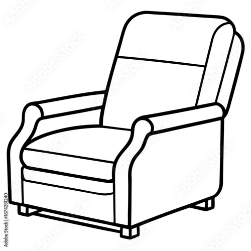 Side Profile Recliner Line Art