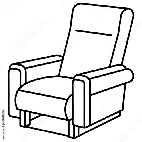 Side Profile Recliner Line Art