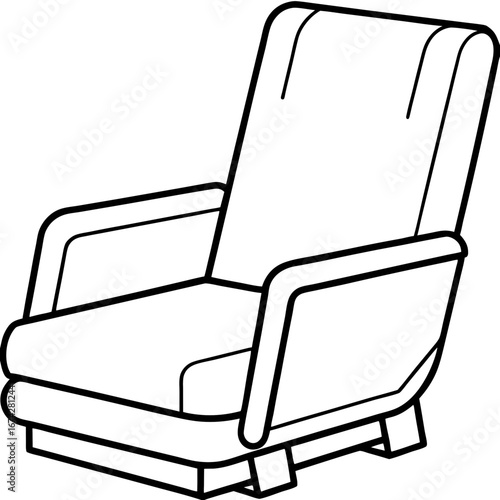 Side Profile Recliner Line Art