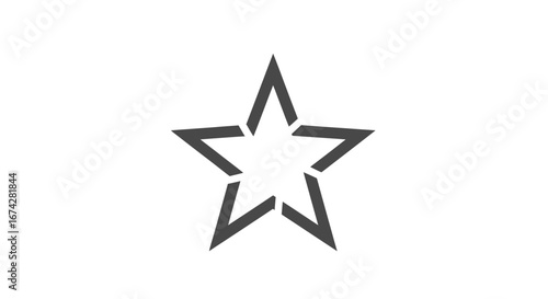 Elegant grayscale star emblem design with sharp lines on a pristine background