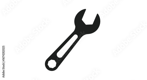 Silhouette of a wrench representing repair work and tool usage for mechanical purposes