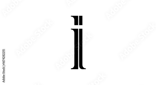 Elegant double-lined initial 'i' design set against a clean white backdrop offers a timeless appeal