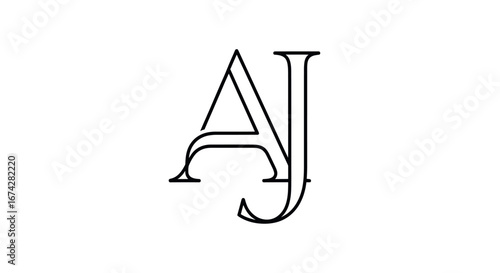 Elegant initial logo combination AJ design conveys sophistication and modernity effortlessly