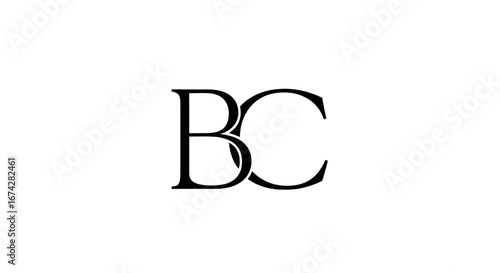 Elegant initial logo design, the intertwined letters B and C offering a sophisticated visual