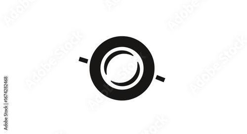 Abstract representation of a lens or optical element conveying focus and precision