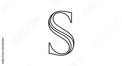 Elegant initial S crafted with flowing parallel lines evoking sophistication and fluidity
