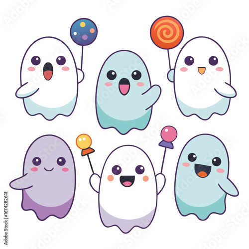 Funny cartoon monsters and birds character set illustration