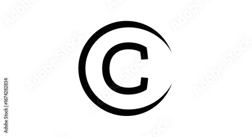 Intellectual Property Symbol Representation with Circular Design and Bold Lettering