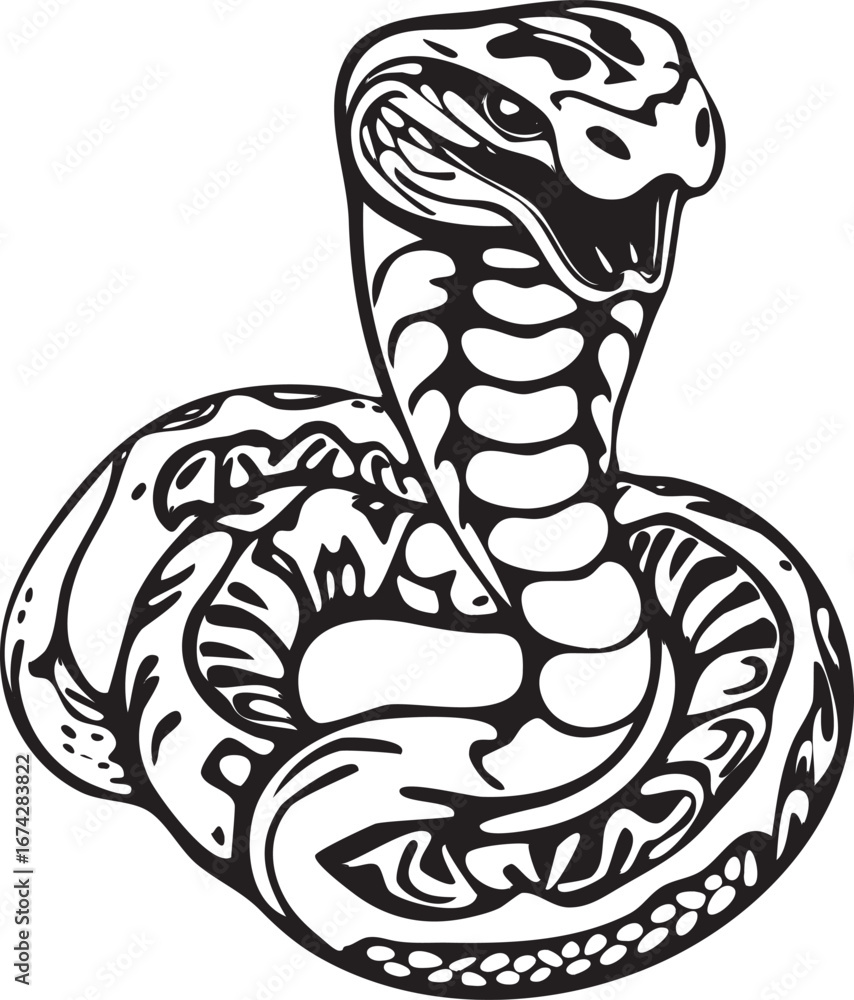 Fototapeta premium vector illustration of a cartoon snake