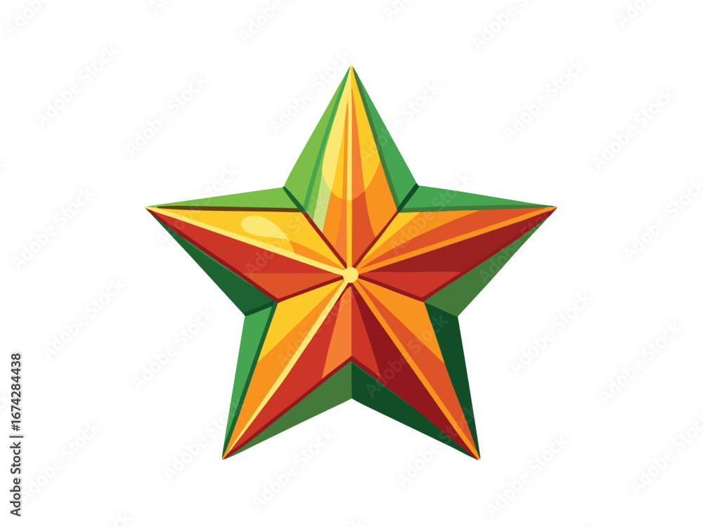 Fototapeta premium Colorful Geometric Star Design vector isolated on white background