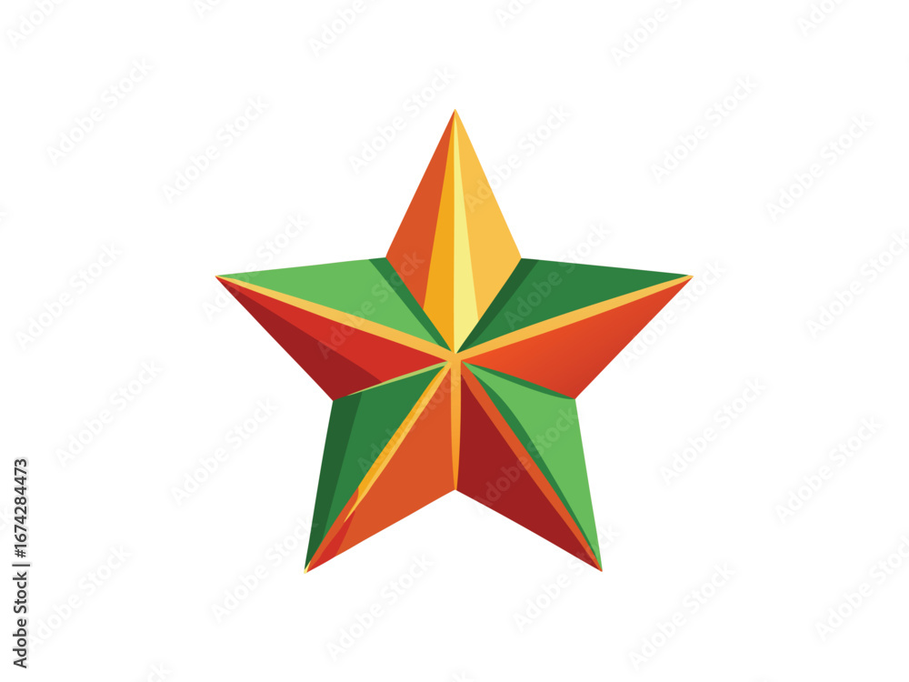 Obraz premium Colorful Geometric Star Design vector isolated on white background
