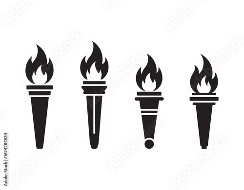 Vector illustration of a fire torch icon

