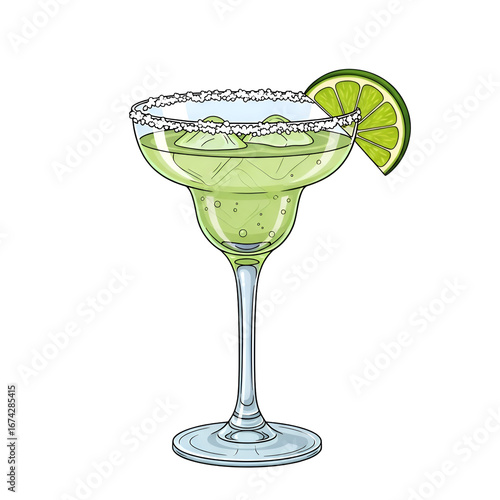 Create a Refreshing Lime Cocktail with Ice and Salt Rim, Perfect for Summer