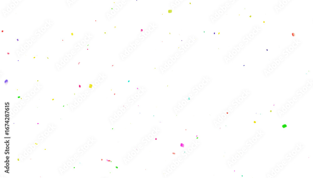 Fototapeta premium Muticolor Confetti PNG Transparent Background. Christmas holiday Confeti Failling White Background. 3d Rendering Flying Transparent Confeti. Colorful bright confetti explosion Overley.
