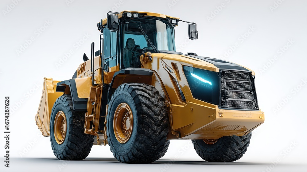 Fototapeta premium Heavy Construction Loader with Large Tires and Modern Design