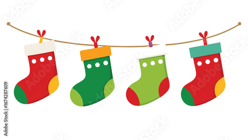 Christmas stocking vector isolated on white background