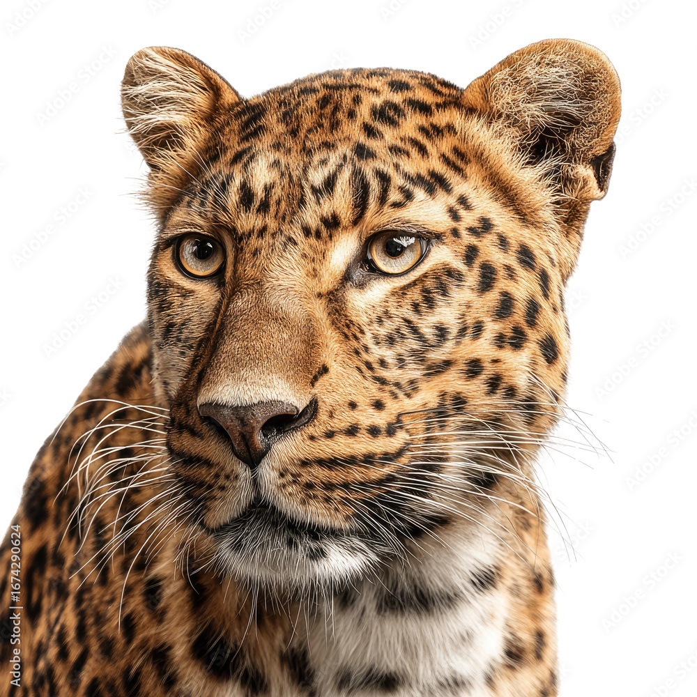 Fototapeta premium Close-up portrait of a leopard's head