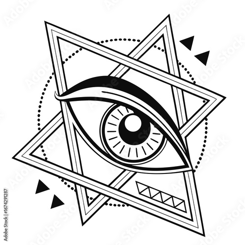 Eye of providence symbol, geometric design