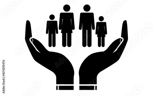 Protect family png icon, family icon with protect concept, family insurance image