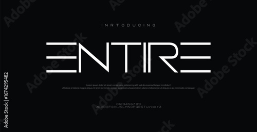 Entire minimal creative tech logo alphabet fonts. Typography minimalist urban sans serif digital fashion future creative logos fonts. vector illustration
