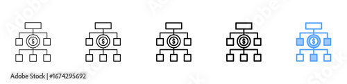 Business Diagram Icon Different Style Outline Collection Set 
