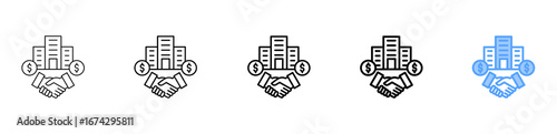 Business Company Icon Different Style Outline Collection Set 