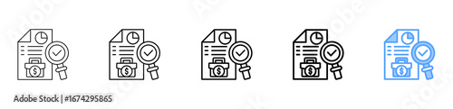 Business Research Icon Different Style Outline Collection Set 