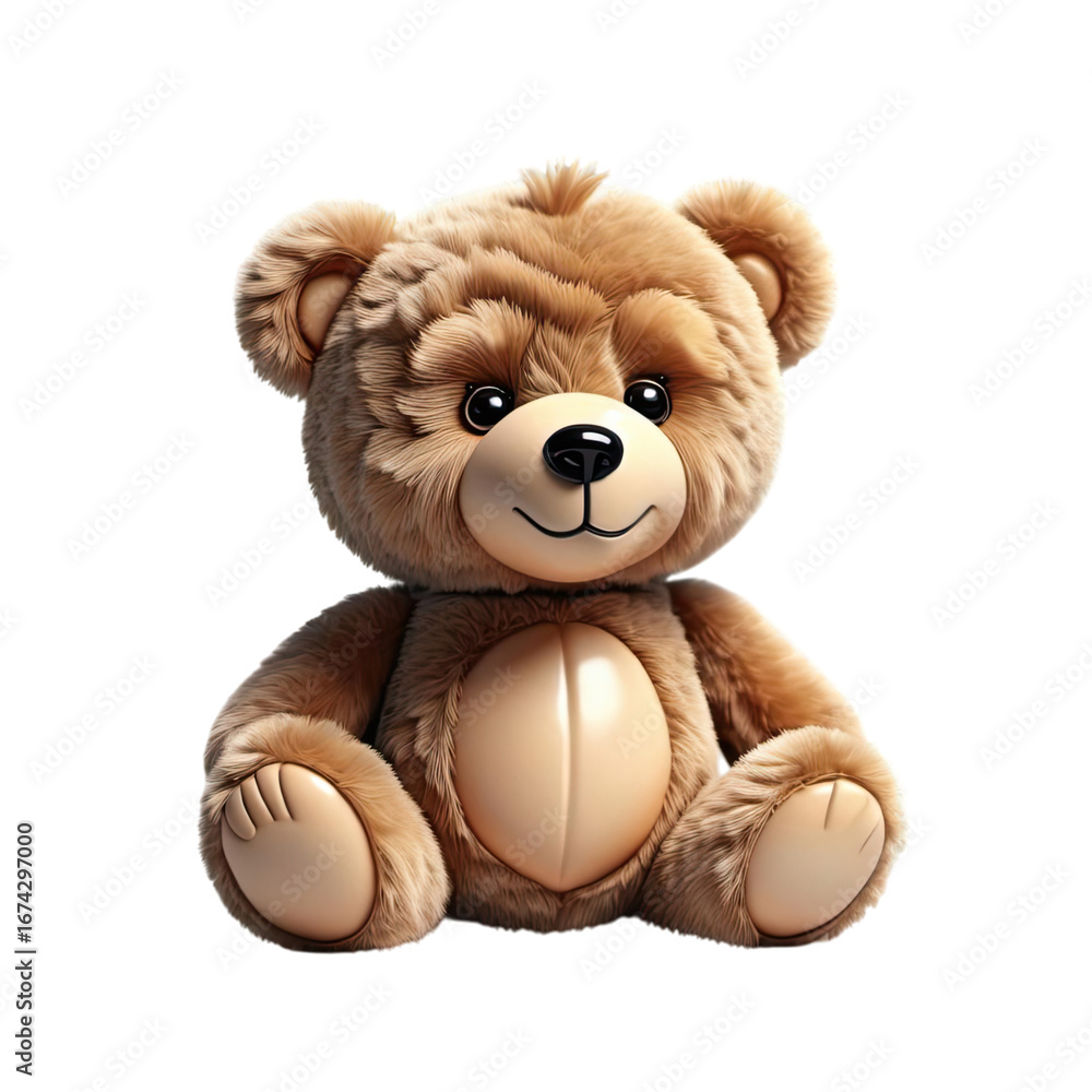 Obraz premium Soft and cuddly teddy bear sitting comfortably, perfect companion for children and adults, ideal for gifting or decoration