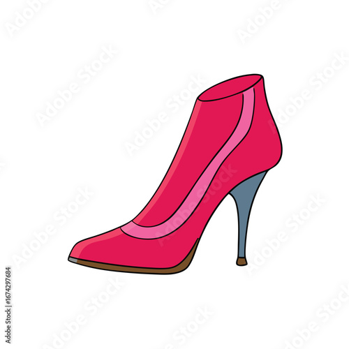 female foot in high heel on white background.eps