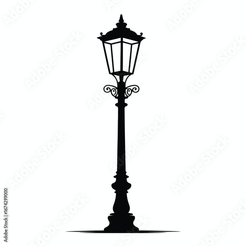 Street Lamp Silhouette Vector