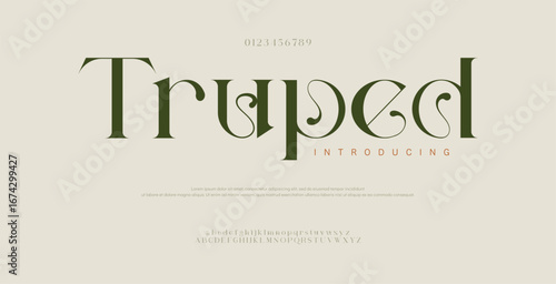 Truped Abstract Fashion font alphabet. Minimal modern urban fonts for logo, brand etc.
