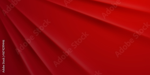Smooth red folds create a dynamic abstract background with diagonal lines and subtle shading effects.