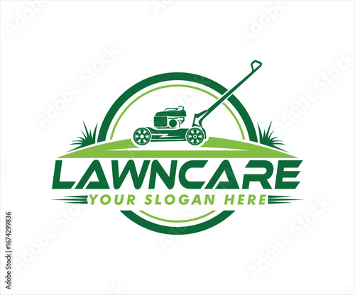 Lawn care landscaping logo inspiration idea creative concept design vector silhouette design template abstract