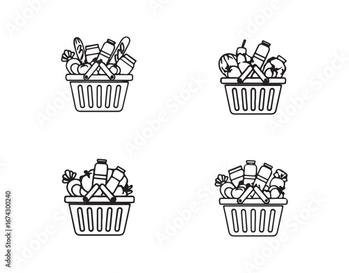 A black line grocery icon with a tidy and minimalist style, applicable in multiple industries and scenarios. This is also part of a set of icons.
