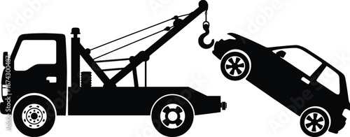 Tow Truck Lifting Car Icon