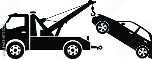 Tow Truck Lifting Car Icon
