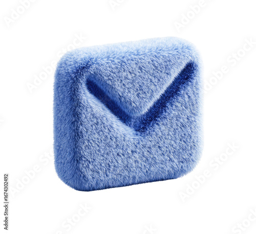 Light-blue, fuzzy envelope icon