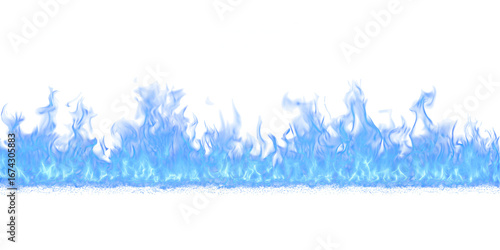 Seamless Fire Flames Border PNG – Realistic Horizontal Flame Line
