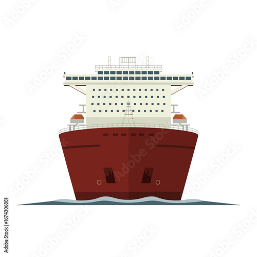 Large Cargo Ship Illustration