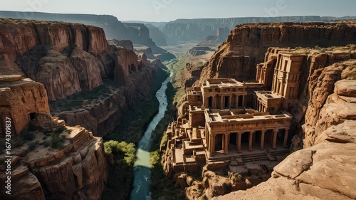 
Ancient Ruin Overlooking a Canyon